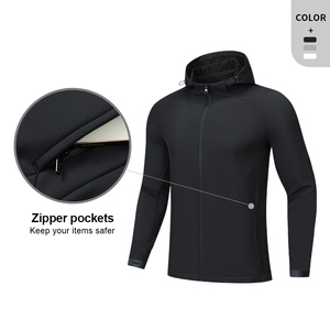 Outdoor Sports Mens <b>Running</b> Fitness 1/4 Zip <b>Jackets</b> With Hood - Product Image 5