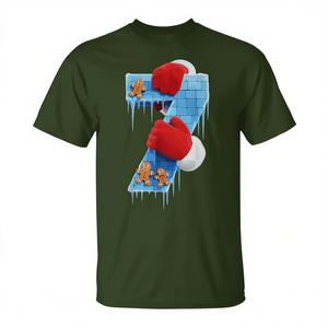 Camiseta de manga corta con cuello redondo para adultos, unisex, con estampado digital, Six and Seven Ice Number 7 Santa Christmas Meme - Product Image 2