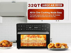 Horno Freidora de Aire Eléctrico de 30L y 1800W, Horno de Encimera para <span class=keywords><strong>Pollo</strong></span>, Pizza, con Rostizador, Canasta y Bandejas para Asar - Product Image 3