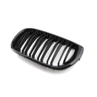 Grille de calandre avant double lamelles en maille noire à motif carbone pour BMW Série 3 E46 2002 2003 2004