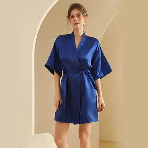 Accappatoio da Spa con Cintura e Logo Personalizzato, Vestaglia da Damigella per Matrimoni, Peignoir Kimono in Raso, Mantelle e Abiti da <span class=keywords><strong>Donna</strong></span>, per Barbieri e Parrucchieri - Product Image 5