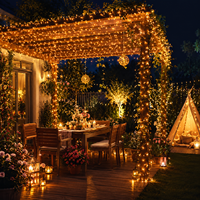 Guirlandes lumineuses LED de Noël 8 modes, étanches IP65, CRI 80, blanc chaud 2700K, 100m, dimmables, à âme en cuivre, éclairage décoratif