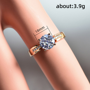 Anello solitario a quattro punte per donna, stile con pietre scintillanti, elegante gioiello da dito alla moda - Product Image 5