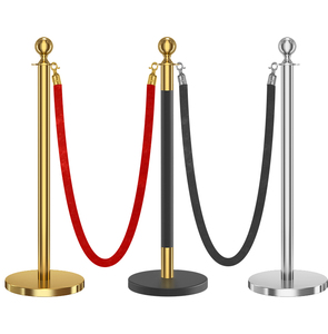 Chất lượng cao xách tay thép không gỉ rào cản giao thông kiểm soát đám đông stanchions thảm đỏ dây thừng cực 95cm chiều cao ánh sáng - Product Image 1