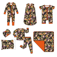Pyjama personnalisé d'Halloween pour enfants en bambou, ensemble imprimé citrouille, grenouillère zippée pour bébé, gigoteuse, couverture pour bébé, vêtements de nuit de boutique pour tout-petits