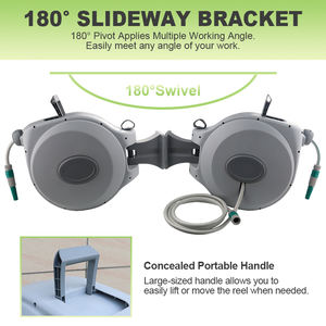 Carrete de <span class=keywords><strong>Manguera</strong></span> de Jardín Retráctil Automático de Pared SUNSHINE, Carrete de <span class=keywords><strong>Manguera</strong></span> de <span class=keywords><strong>Agua</strong></span> Portátil de Metal Resistente - Product Image 3