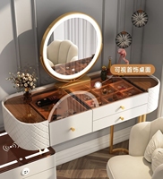 Coiffeuse Intelligente Blanche en Bois Massif de Chêne, Moderne, avec Recharge Sans Fil, Multifonctionnelle, Éclairage LED, pour Chambre, Salon, École