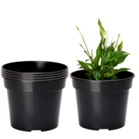 Pot de fleurs rond en plastique pour plantes d'extérieur, sur mesure pour pépinières, avec plateau, prix de gros abordable