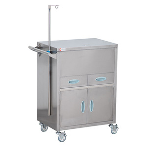 Kang Key Stainless Steel Emergency <b>Trolley</b> 200mm 2 Layers With Lock And <b>Wheels</b> For Hospital Use - Product Image 2