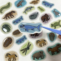 Hojas de pegatinas impermeables personalizadas con logo epoxi BSCI, diseño de dibujos animados, decorativas, autoadhesivas, troqueladas, A6, con relieve 3D.