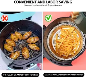 Cesta de aluminio antiadherente para freír al aire, apta para horno y microondas, ecológica, para cocinar al vapor, utensilio de cocina, bandeja para barbacoa, venta al por mayor - Product Image 3