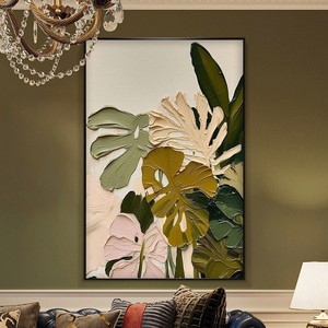 Pintura al óleo abstracta hecha a mano, cuadro rectangular con marco negro, arte de pared para decoración de la sala de estar y la entrada. - Product Image 4