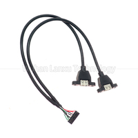 Cable Conector USB Tipo A Hembra a Placa Madre Dupont JST PH SH ZH XH de Doble Panel Personalizado con Blindaje Trenzado
