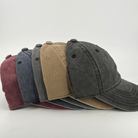 Casquette de baseball vintage non structurée en sergé de coton lavé à 6 panneaux avec logo personnalisé, effet vieilli, style Dad Hat, couronne souple brodée, vente en gros