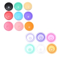 Lot de 6 couvercles de rechange colorés en plastique avec trou pour paille, anti-déversement, pour gobelets de 16 oz, couvercles en plastique colorés pour canettes de bière de 16 oz
