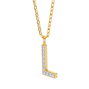 Colgante con Iniciales de la A a la Z Personalizado, Elaborado con Diamantes Cultivados en Laboratorio VVS VS EF en Plata de Ley 925 con Acabado en Oro - Product Image 5