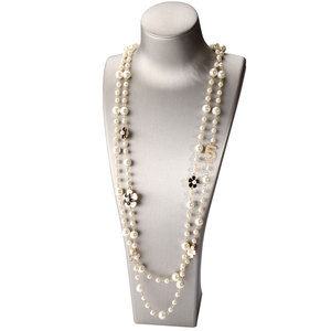 DF0018 collana lunga di <span class=keywords><strong>perle</strong></span> di moda di vendita calda collana di <span class=keywords><strong>perle</strong></span> <span class=keywords><strong>lunghe</strong></span> di fiori da donna - Product Image 3
