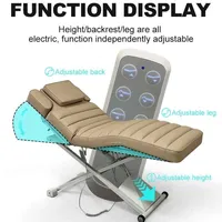 Table de massage pliable en PVC avec chauffage, hauteur réglable, design incurvé pour salons de cils et de beauté, lit de beauté, mobilier de salon