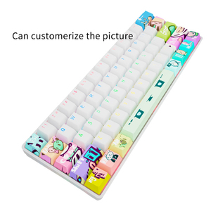 Teclado Mecánico Personalizable RGB con Interruptores Azules, Cableado, Iluminado, Intercambiable en Caliente, 61 Teclas, Resistente al Agua, Metálico, USB 2.0, para Juegos - Product Image 3