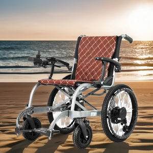 Hubang上海アルミニウム合金折りたたみ式バック調節可能なパワーリフトアップシートブレーキ折りたたみ式軽量電動車椅子 - Product Image 2