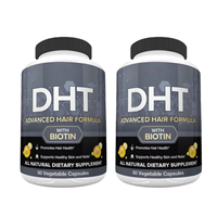 Complément alimentaire pour la perte de cheveux chez l'adulte, marque privée OEM, bloqueur de DHT, biotine, capsules végétaliennes, 60 capsules/flacon