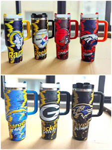 32 equipos de fútbol imprimir 40oz Acero inoxidable Houston Texans vasos Game Day Astros tazas con asa y pajita - Product Image 6