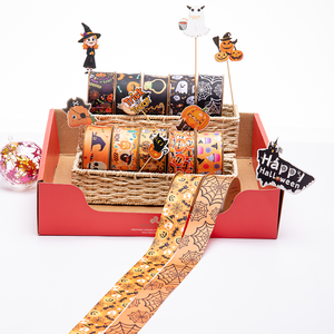 Vente chaude <span class=keywords><strong>Ruban</strong></span> gros-grain personnalisé de 25 yards en polyester à motifs d'Halloween <span class=keywords><strong>et</strong></span> de Noël imprimé, tissage uni de 1 pouce, rouleaux pour l'artisanat - Product Image 2