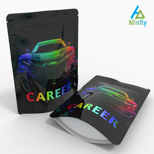 Sacchetto Biodegradabile in PVC Trasparente Riutilizzabile con Chiusura a Zip e Logo Personalizzato, Confezione Speciale a Forma di Bottiglia in Mylar - Product Image 2