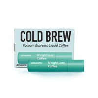 LIFEWORTH 6 Tubes Nitro Cold Brew Concentré de Café Liquide Instantané pour Voyage