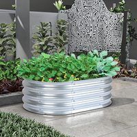Pot tanaman logam desain minimalis, Premium Ramah Lingkungan Klasik mengangkat taman tempat tidur bunga untuk penggunaan luar ruangan rumah