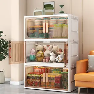 Boîte de rangement en plastique pliable pour salon, chambre à coucher, boîte de rangement pliable pour vêtements, livres, jouets, vente en gros