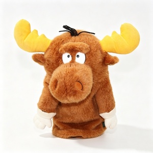 Marioneta de mano de animal personalizada, marioneta de peluche de alce, marioneta de mano de animal del bosque, marioneta de animal con boca móvil - Product Image 2