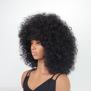 Perruques Courtes Bouclées <span class=keywords><strong>Afro</strong></span> pour Femmes Européennes et Américaines, en Fibre Haute Température, Fabriquées à la Machine, Effet Naturel et Volumineux, Modèle 8029C (OEM & ODM) - Product Image 3