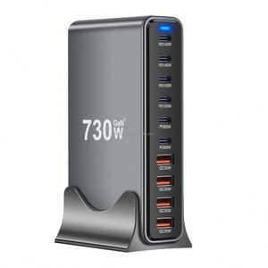 730W Multi Port 10-port <b>USB</b> GaN Fast Charging Desktop Charger <b>Adapter</b> 140W Laptop and Tablet Fast Charger - Product Image 4
