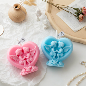 Bougie parfumée en forme de cœur en gros, bougie décorative en cire de soja en forme d'ange bébé mignon, bougie esthétique faite à la main <span class=keywords><strong>pour</strong></span> cadeaux - Product Image 2