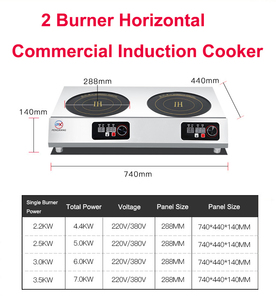 Placa de Inducción Comercial Impermeable de 3500W con Doble Quemador para Cocina y Hotel con Alta Potencia - Product Image 2