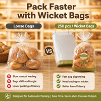 Sacs à pain en LDPE transparent de qualité alimentaire imprimés sur mesure, emballages en plastique pour pain en paine, pour boulangerie commerciale