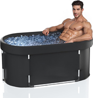 Grande baignoire ovale pour bain de glace, adaptée aux athlètes, seau à glace portable multicouche en PVC pour l'extérieur, pour la récupération