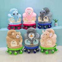 Canapé d'apprentissage pour enfant avec roulettes, siège en peluche cristalline, patins amovibles, balançoire multifonctionnelle pour jouer