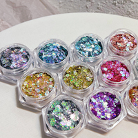 Paillettes 3D œil de chat, mélange de tailles, sirène holographique, couleur changeante, pour l'artisanat des ongles, gobelet, matériel pour ongles