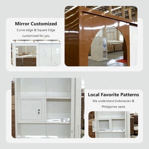 <span class=keywords><strong>Armoire</strong></span> métallique moderne à prix abordable de Luoyang, design personnalisé, en acier, avec miroir imprimé, 3 portes coulissantes, pour chambre à coucher et mobilier de maison - Product Image 3