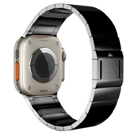 Bracelet de montre en acier inoxydable Bracelet magnétique pour Apple Watch Ultra Band Series Bracelet de montre en métal à mailles de couleur grise