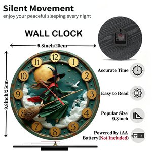Round Wooden <b>Wall</b> <b>Clock</b> 25x25Cm <b>Silent</b> Home Decor For Bedroom Living Room - Product Image 5