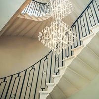 Moderne de luxe extra long lustre en cristal pour escaliers simple conception personnaliser pendentif éclairage