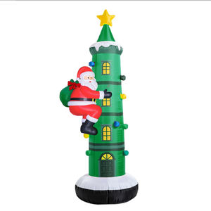 Décoration gonflable de Noël de cour extérieure de vente en stock échelle de père Noël emballée dans une boîte avec l'arbre de Noël - Product Image 2