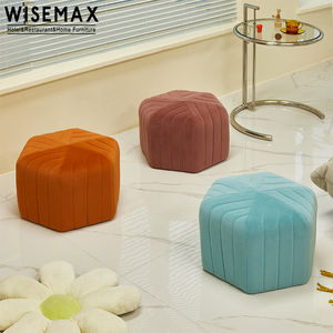WISEMAX – meuble en <span class=keywords><strong>tissu</strong></span> hexagonal, pouf en velours sexy, bon marché, pouf <span class=keywords><strong>marocain</strong></span> pour la maison, tabouret latéral de <span class=keywords><strong>canapé</strong></span> - Product Image 3