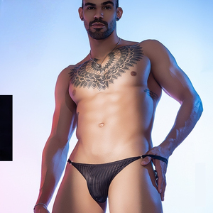 Breathable Mesh Thong <strong>Underwear</strong> <strong>Men</strong> Quick Dry High Stretch Nylon Spandex Ultra-Low Rise G-String Bikini Brief Gym Beach - Product Image 2