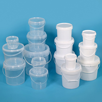 Seau rond en plastique transparent de 2 L pour bonbons et miel, avec couvercle, qualité alimentaire, logo personnalisé, flexographie