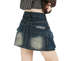 Nouvelle <span class=keywords><strong>jupe</strong></span> cargo <span class=keywords><strong>en</strong></span> <span class=keywords><strong>jean</strong></span> Y2K pour femme, style Hot Girl, <span class=keywords><strong>taille</strong></span> haute, délavée, streetwear décontracté, mini-<span class=keywords><strong>jupe</strong></span> multi-poches - Product Image 2