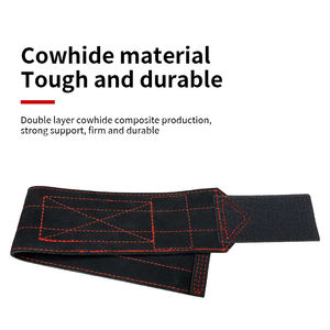 사용자 정의 로고 남여 공용 피트니스 역도 체육관 손목 스트랩 가죽 리프팅 스트랩 - Product Image 3